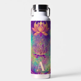Personalisierte Verzierte Lotus-Blume Trinkflasche