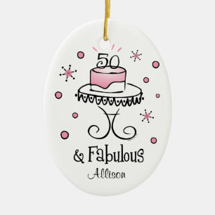 Personalisierte Verzierung fabelhafte 50 Keramik Ornament