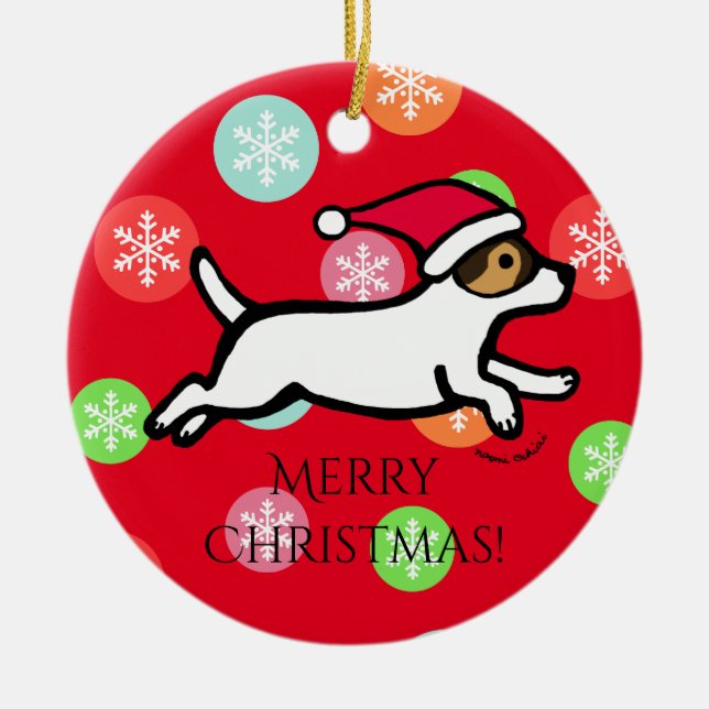 Personalisierte Verzierung Jack-Russell-Terrier-2 Keramik Ornament (Vorne)