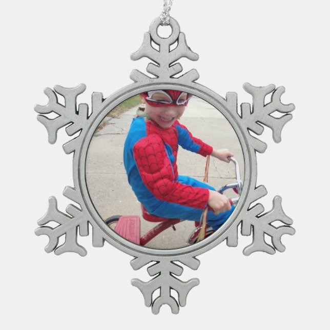 Personalisierte Verzierung Schneeflocken Zinn-Ornament (Vorderseite)