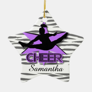 Personalisierte Verzierung Tiger der Cheerleader Keramik Ornament