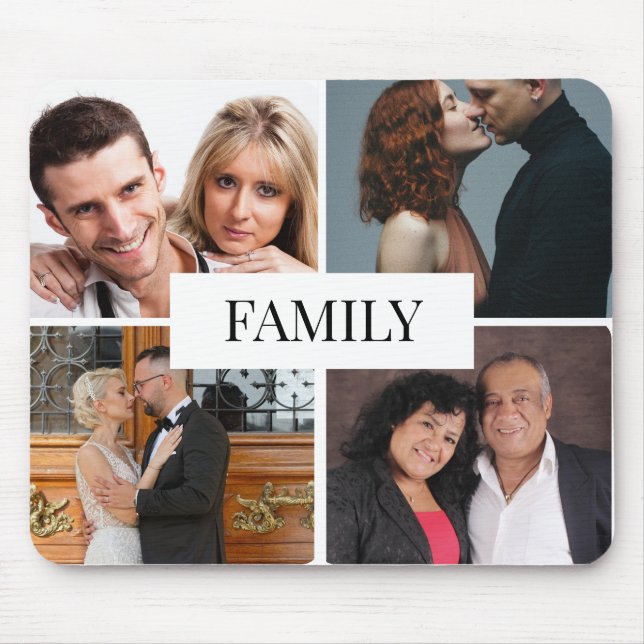 Personalisierte Vier-Bilder-Familie Mousepad (Vorne)