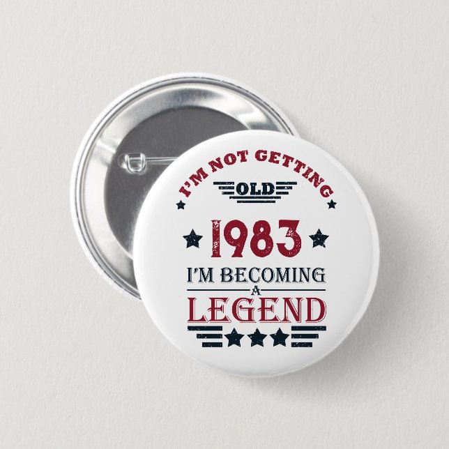 Personalisierte vierzig Vintage 40. Geburtstagsfei Button (Vorne & Hinten)