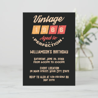Personalisierte vierzig Vintage 40. Geburtstagsfei Einladung