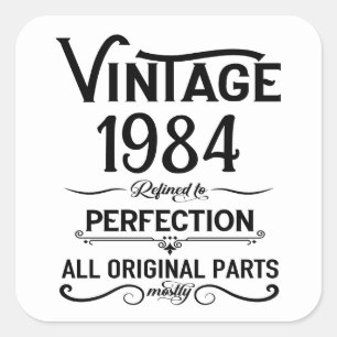 Personalisierte vierzig Vintage 40. Geburtstagsfei Quadratischer Aufkleber
