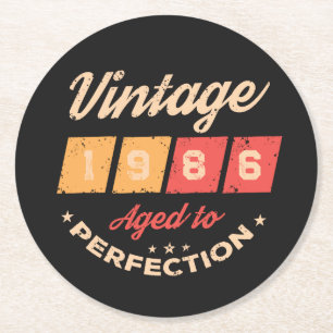 Personalisierte vierzig Vintage 40. Geburtstagsfei Runder Pappuntersetzer