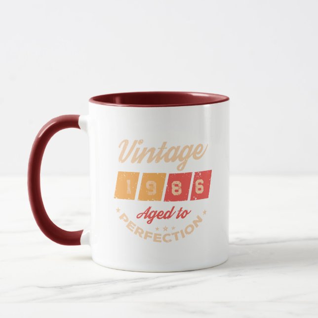 Personalisierte vierzig Vintage 40. Geburtstagsfei Tasse (Links)