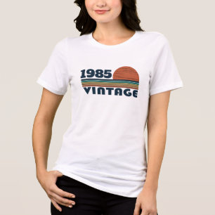 Personalisierte vierzig Vintage 40. Geburtstagsfei Tri-Blend Shirt