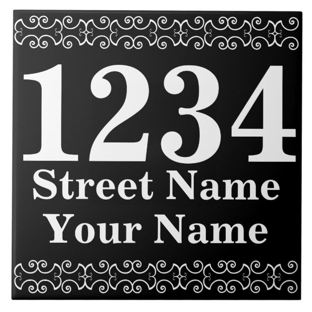 Personalisierte Viktorianische Street Address Tile Fliese (Vorderseite)