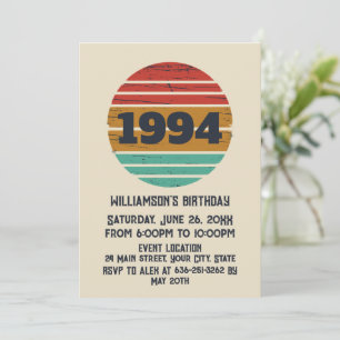 Personalisierte vintage 30. Geburtstagscocktailpar Einladung