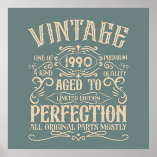 Personalisierte vintage 35. Geburtstagsfeier Poster