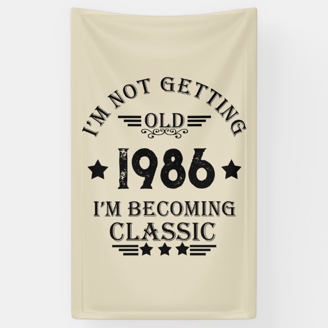 Personalisierte Vintage 35. Geburtstagsparty Banner (Vertikal)