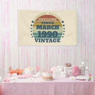 Personalisierte Vintage 35. Geburtstagsparty Banner