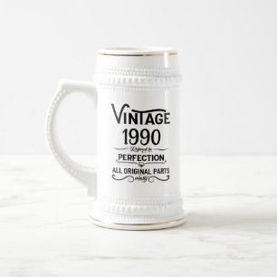 Personalisierte Vintage 35. Geburtstagsparty Bierglas