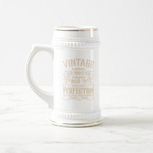 Personalisierte Vintage 35. Geburtstagsparty Bierglas