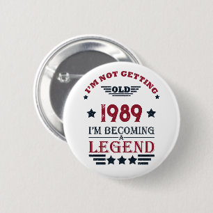 Personalisierte Vintage 35. Geburtstagsparty Button