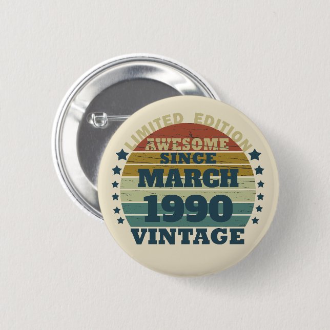Personalisierte Vintage 35. Geburtstagsparty Button (Vorne & Hinten)