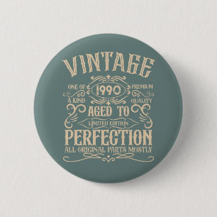 Personalisierte Vintage 35. Geburtstagsparty Button