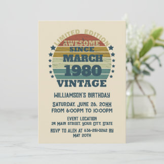 Personalisierte Vintage 35. Geburtstagsparty Einladung