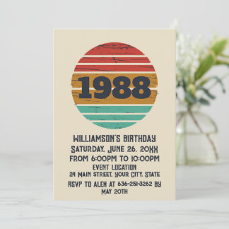 Personalisierte Vintage 35. Geburtstagsparty Einladung