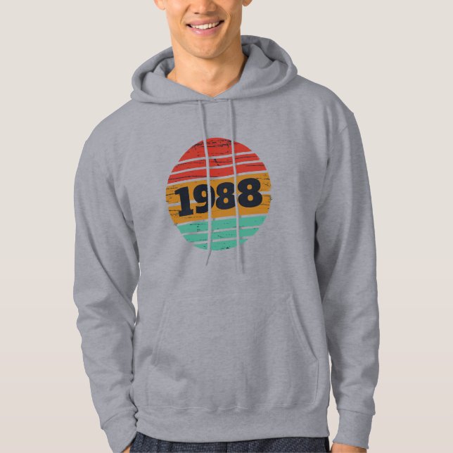 Personalisierte Vintage 35. Geburtstagsparty Hoodie (Vorderseite)