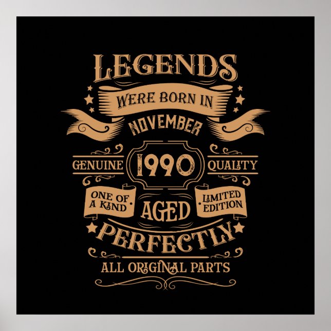 Personalisierte Vintage 35. Geburtstagsparty Poster (Vorne)