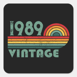 Personalisierte Vintage 35. Geburtstagsparty Quadratischer Aufkleber