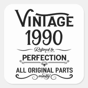 Personalisierte Vintage 35. Geburtstagsparty Quadratischer Aufkleber