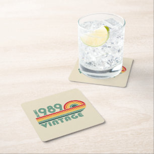 Personalisierte Vintage 35. Geburtstagsparty Rechteckiger Pappuntersetzer