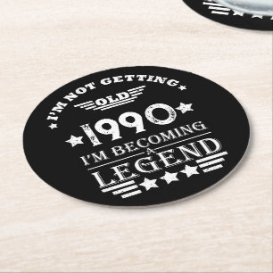 Personalisierte Vintage 35. Geburtstagsparty Runder Pappuntersetzer