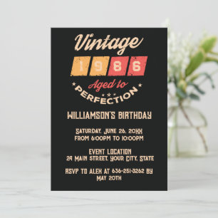 Personalisierte vintage 40. Geburtstags-Cocktailpa Einladung