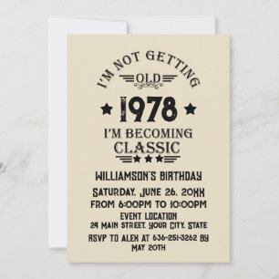 Personalisierte Vintage 45. Geburtstagsparty Einladung