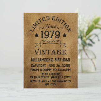 Personalisierte Vintage 45. Geburtstagsparty Einladung