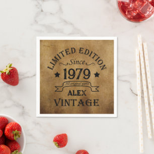 Personalisierte Vintage 45. Geburtstagsparty Serviette