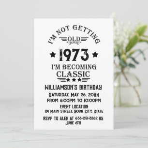 Personalisierte vintage 50. Geburtstags-Cocktailpa Einladung