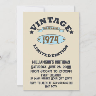 Personalisierte vintage 50. Geburtstags-Cocktailpa Einladung