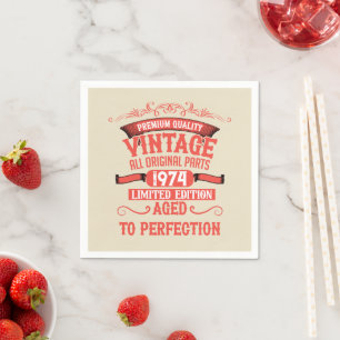 Personalisierte Vintage 50. Geburtstagsfeier Serviette