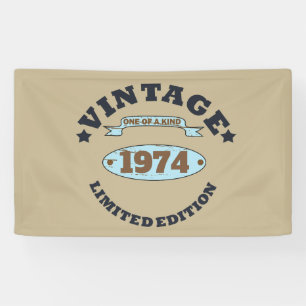 Personalisierte Vintage 50. Geburtstagsparty Banner