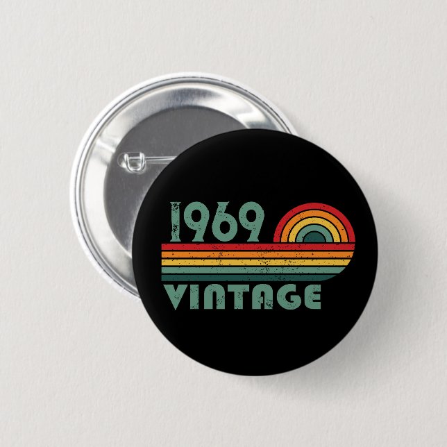 Personalisierte vintage 55. Geburtstagsfeier Button (Vorne & Hinten)