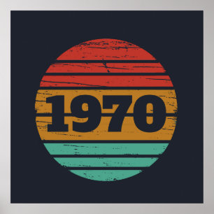 Personalisierte vintage 55. Geburtstagsfeier Poster