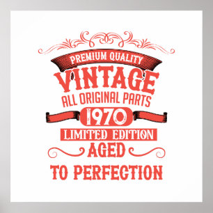 Personalisierte vintage 55. Geburtstagsfeier Poster