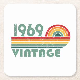Personalisierte vintage 55. Geburtstagsfeier Rechteckiger Pappuntersetzer