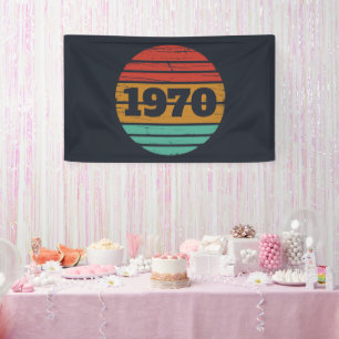 Personalisierte Vintage 55. Geburtstagsparty Banner