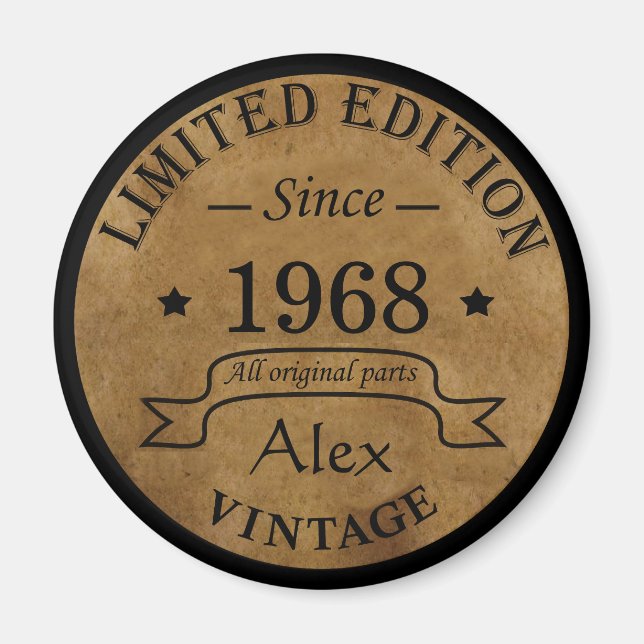 Personalisierte Vintage 55. Geburtstagsparty Magnet (Vorne)