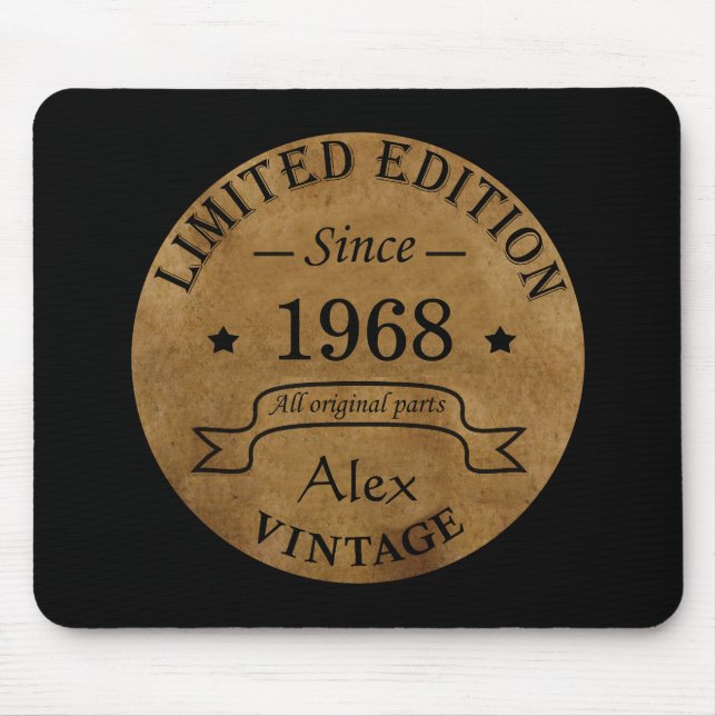 Personalisierte Vintage 55. Geburtstagsparty Mousepad (Vorne)