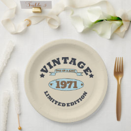 Personalisierte Vintage 55. Geburtstagsparty Pappteller