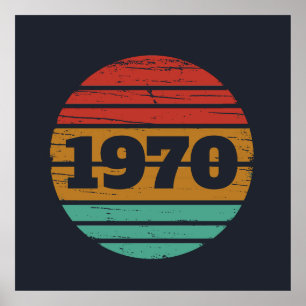 Personalisierte Vintage 55. Geburtstagsparty Poster