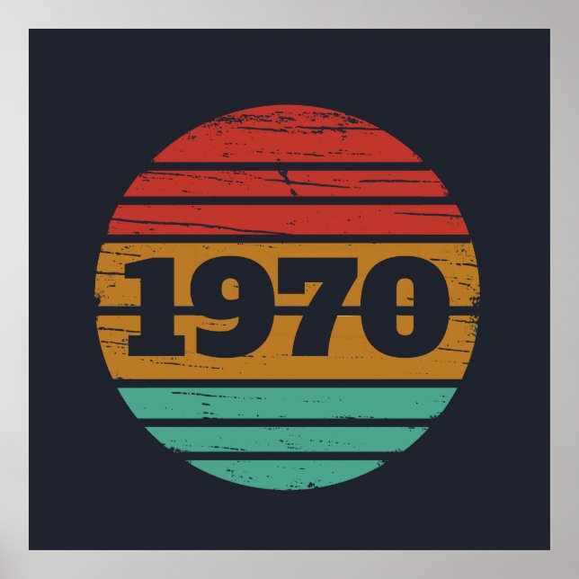 Personalisierte Vintage 55. Geburtstagsparty Poster (Vorne)