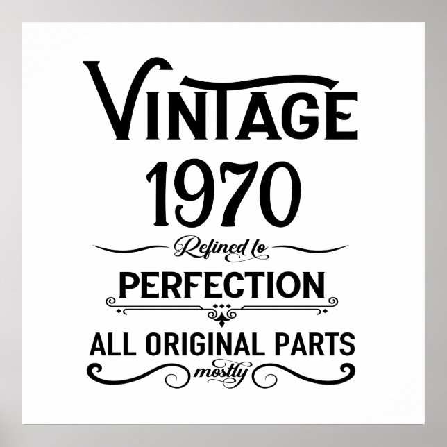Personalisierte Vintage 55. Geburtstagsparty Poster (Vorne)