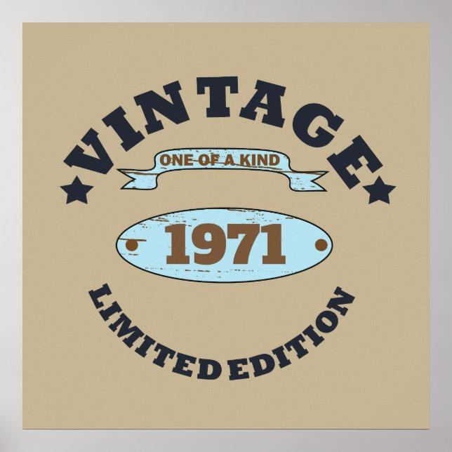 Personalisierte Vintage 55. Geburtstagsparty Poster (Vorne)